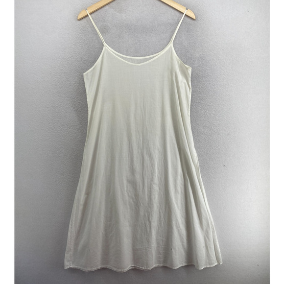 Eileen Fisher Other - EILEEN FISHER Slip M Organic Cotton Voile Dress Scoop Neck Spaghetti Strap White